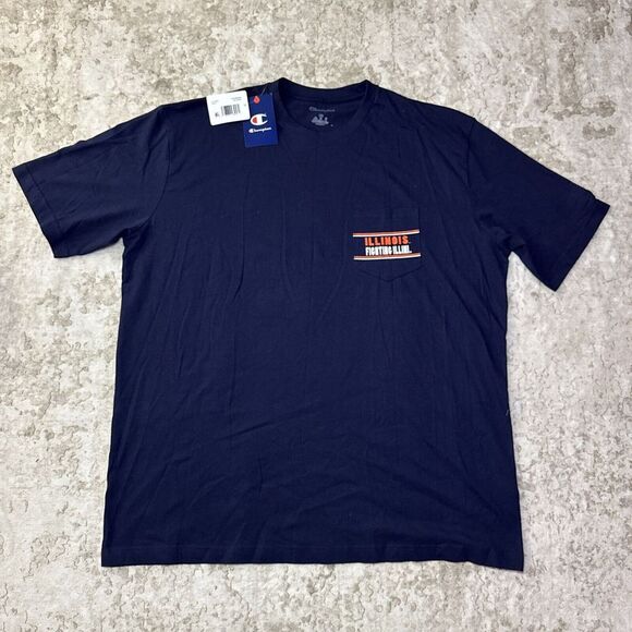 Champion Other - Champion Illinois Fighting Illini Pocket‎ T-Shirt Collegiate Navy 2XL
